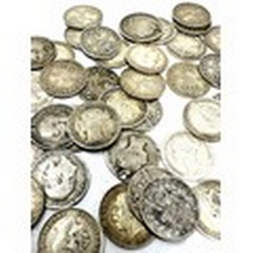 417 - selection of pre 1920 silver three pence coins