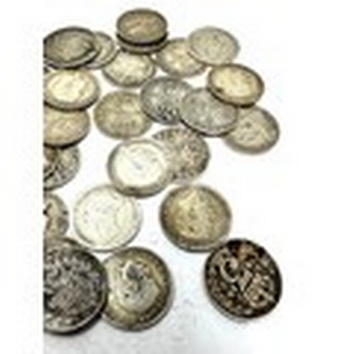 417 - selection of pre 1920 silver three pence coins