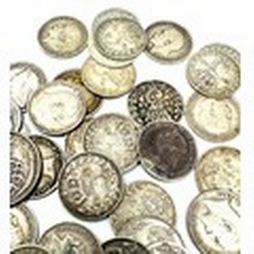 418 - selection of pre 1920 silver three pence coins