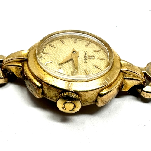 444 - Vintage gold plated ladies omega wristwatch the watch is ticking