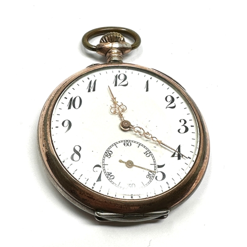 422 - antique silver continental pocket watch the watch winds and ticks