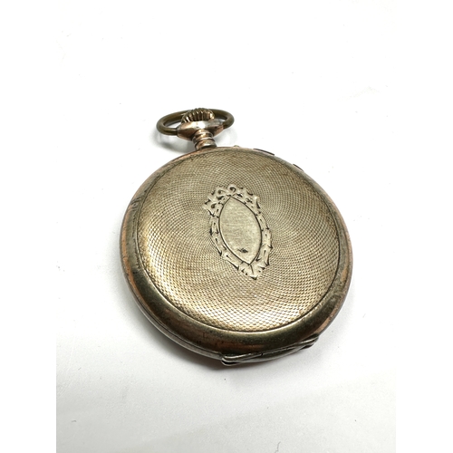 422 - antique silver continental pocket watch the watch winds and ticks