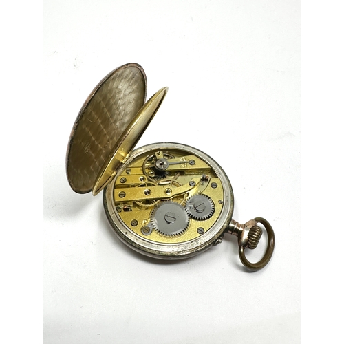 422 - antique silver continental pocket watch the watch winds and ticks