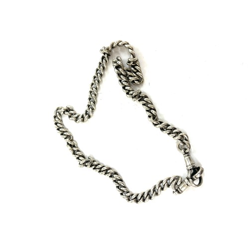 329 - A silver antique watch chain (49g)