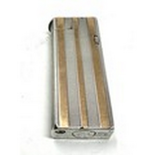 422 - Vintage silver & gold striped Dunhill cigarette lighter