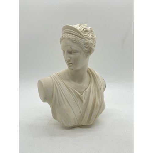 619 - Small Alabaster Statue lady Bust, signed A Giannelli, approximate height 7 inches