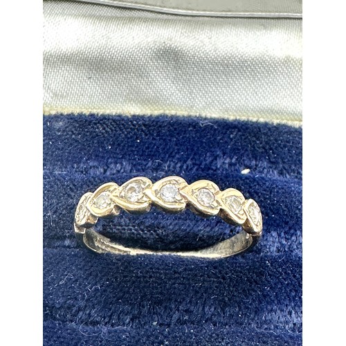 81 - 9ct gold white gemstone half eternity ring (1.4g)