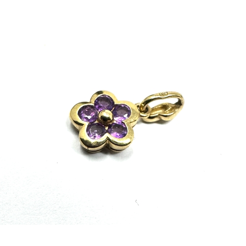 88 - 9ct gold amethyst pendant weight .9g