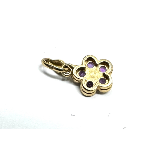 88 - 9ct gold amethyst pendant weight .9g