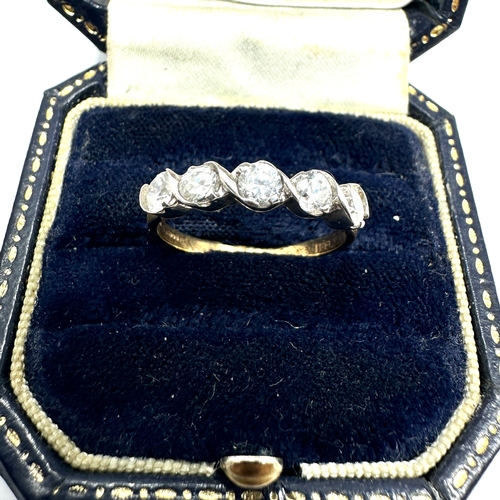 97 - 9ct gold white gemstone set ring weight 2.1g