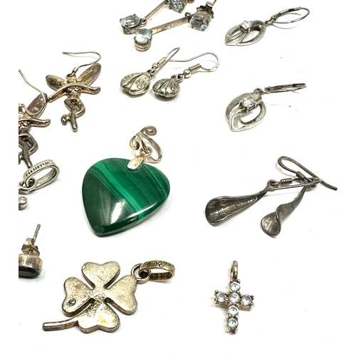 235 - selection of silver jewellery earrings & pendants