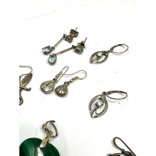 235 - selection of silver jewellery earrings & pendants