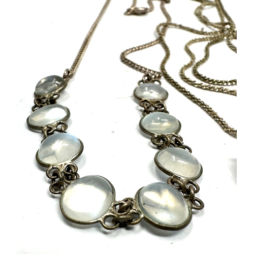 237 - silver moonstone necklace & amethyst pendant necklace