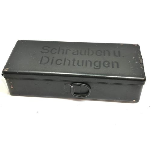 399 - Original WWII German Metal Box for Screws and Seals, Schrauben und Dichtungen