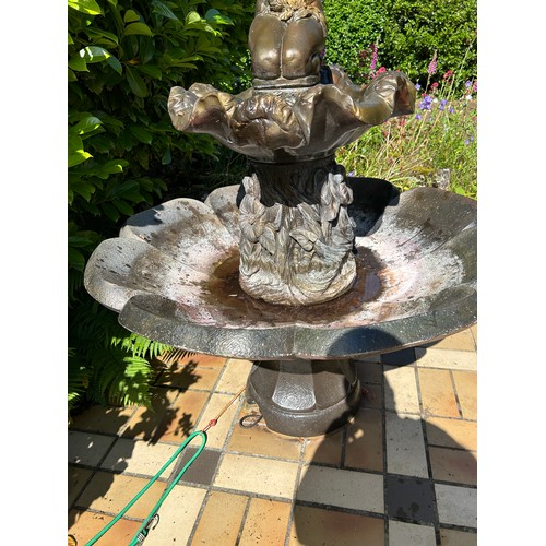 34 - Henri Studio Inc 1978, model 6840, Heavy concrete and metal lady fountain,  overall height 67 inches... 