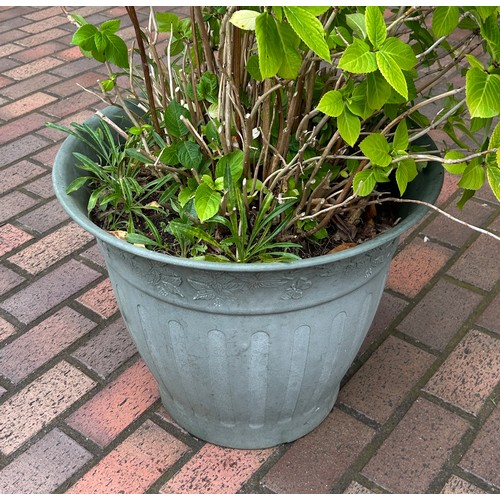 23 - Plastic green urn planter Height 18 inches, Diameter 24 inches