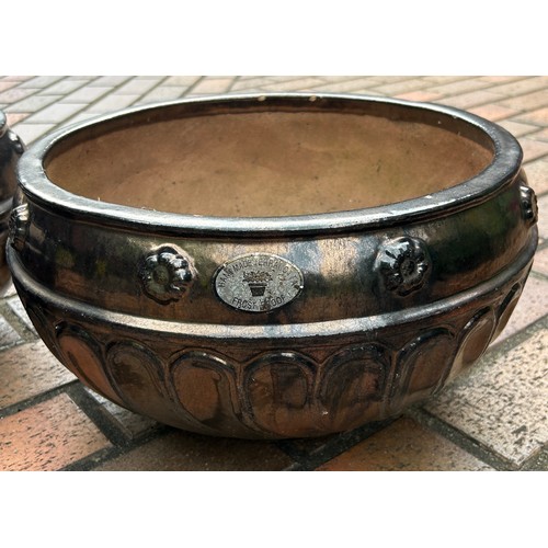 6 - Pair terracotta planters, Height 9 inches, Diameter 16 inches