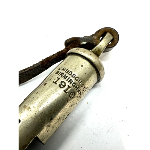 403 - ww1 J Hudson & Co Birmingham general service trench whistle date 1916