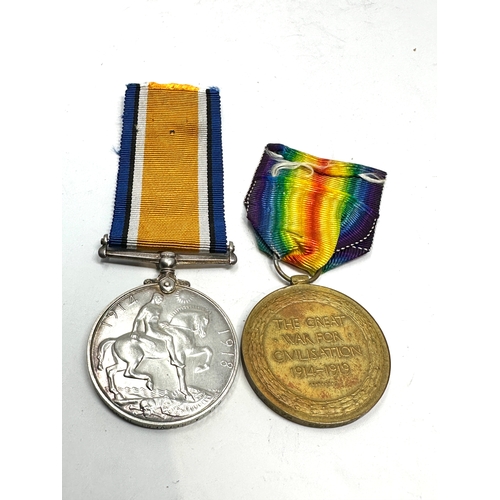 406 - ww1 medal pair to 6456 pte a reeves.hamps.r