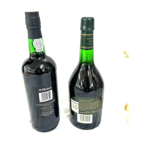 634 - Bottle Tawny port, Croft original sherry with glass holder