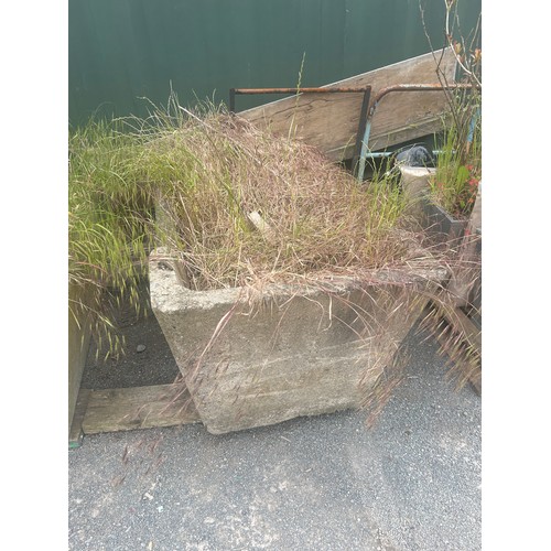 93 - Large over sized concrete garden trough measures approx 22 inches tall by 53 wide and 27 deep