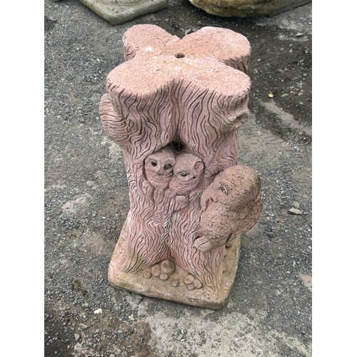 53 - Concrete owl garden ornament AF measures approx 21 inches tall