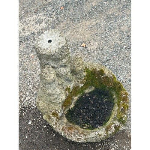 50 - Concrete otter bird feeder AF overall height 15.5 inches