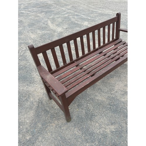 73 - Wooden outdoor painted garden bench measures approx 32 inches tall by 63 inches wide and 22 deep