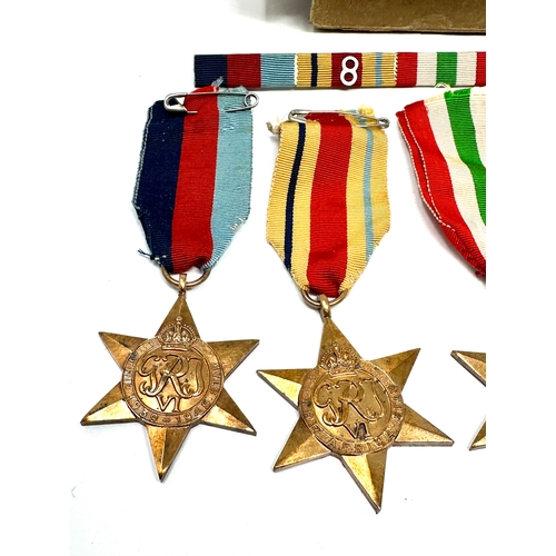 409 - ww2 North Africa 8th Army and Italy star medal group and box named to mr s ford back named o.i/c  ca... 