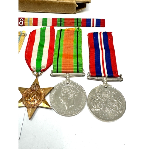 409 - ww2 North Africa 8th Army and Italy star medal group and box named to mr s ford back named o.i/c  ca... 