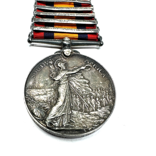 412 - Victorian Boer war south africa medal 5 bar to pte g.cole 7th dragoon guards