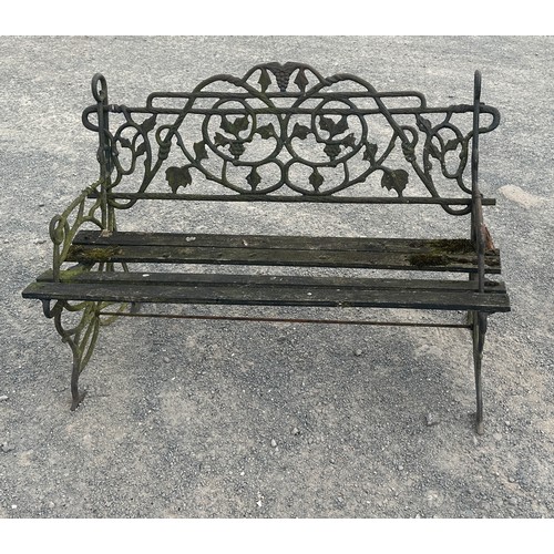55 - Metal garden bench measures approximately 32 inches tall 48 inches wide, length 48 inches