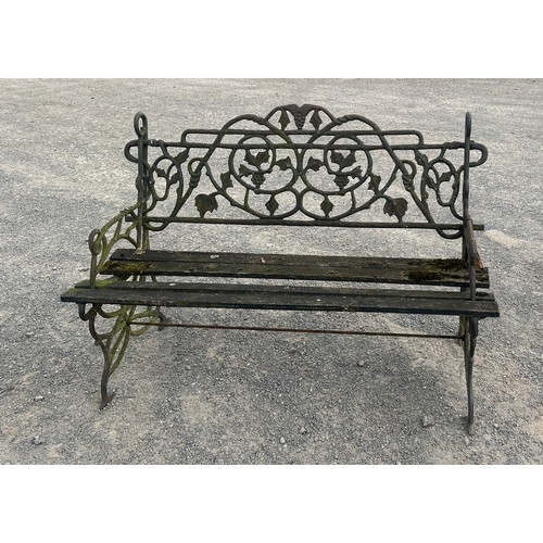 55 - Metal garden bench measures approximately 32 inches tall 48 inches wide, length 48 inches