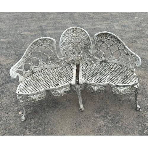 61 - Ornante aliminium garden bench measures 34 inches tall 58 inches wide 19 inches depth