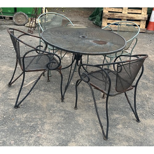 71 - Metal table and four chairs