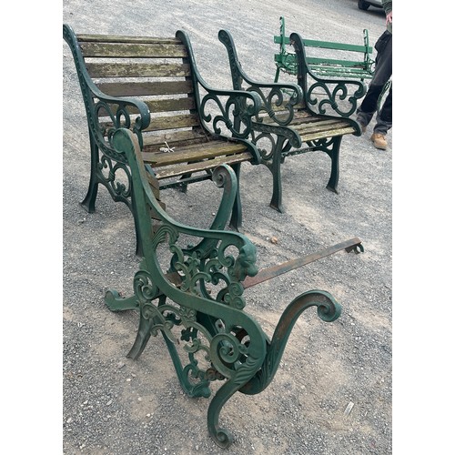 65 - Cast iron bench end set in need of restoration