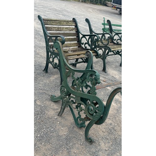 65 - Cast iron bench end set in need of restoration