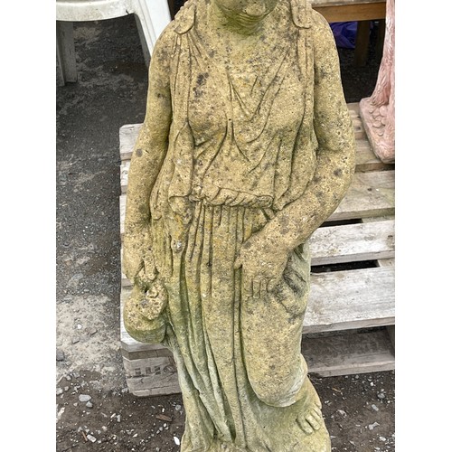 49 - Concrete outdoor lady figure overall height 40 inches