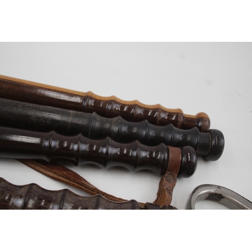 421 - Collection of Police Truncheons & Handcuffs