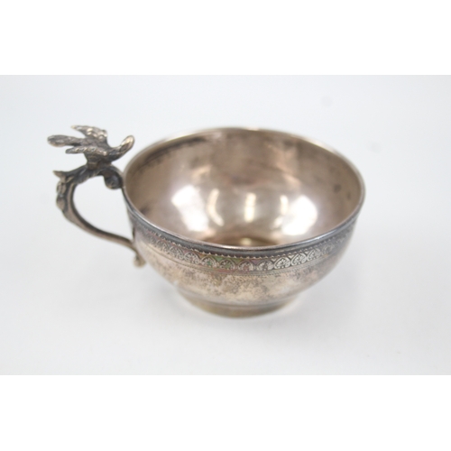 23 - .900 silver drinking cup w/ bird detail