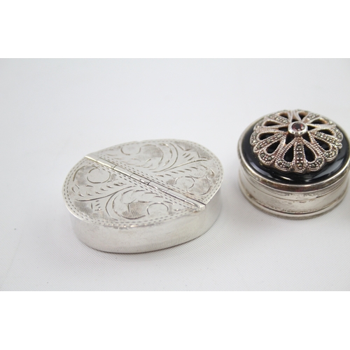 27 - 4 x .925 sterling pill / trinket boxes