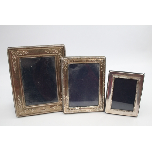 29 - 3 x .925 sterling photograph frames