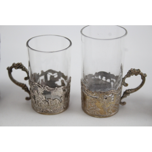 38 - 6 x .925 sterling decanter & tot cups