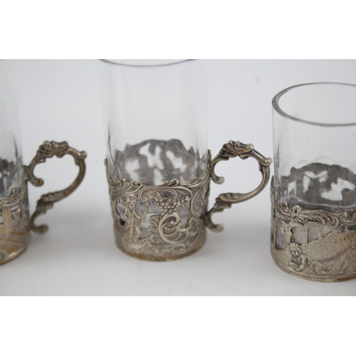 38 - 6 x .925 sterling decanter & tot cups