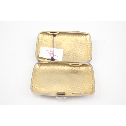 48 - arts & crafts .925 sterling hammered ladies cigarette case