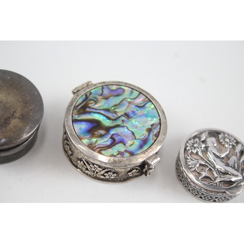 54 - 4 x .925 sterling pill / trinket boxes