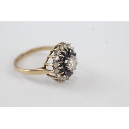 162 - 9ct gold sapphire & cubic zirconia dress ring (3g)