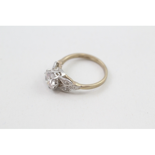 192 - 9ct gold cz set cathedral set dress ring (2.9g)