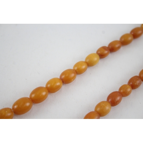 226 - An antique amber bead necklace