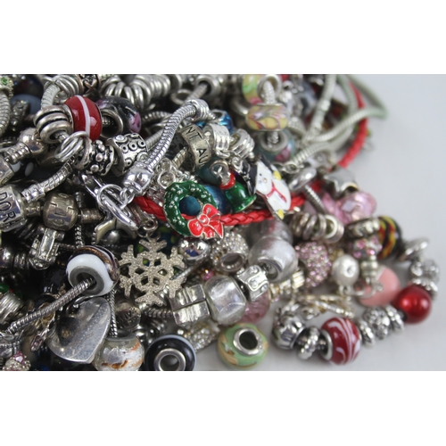 228 - 2.1kg assorted fashion charms and bracelets